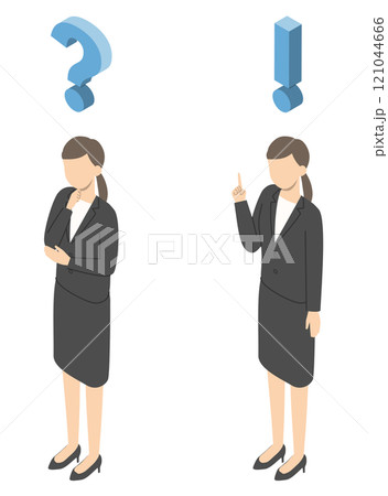 会社員女性　理解・疑問　アイソメトリック 121044666