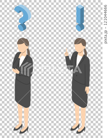 会社員女性　理解・疑問　アイソメトリック 121044666