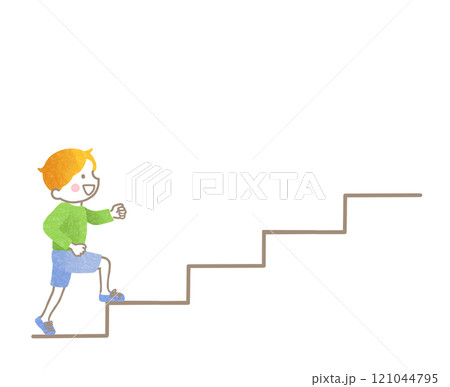 階段をのぼる子ども 階段をのぼる子ども 121044795