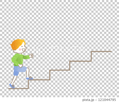 階段をのぼる子ども 階段をのぼる子ども 121044795