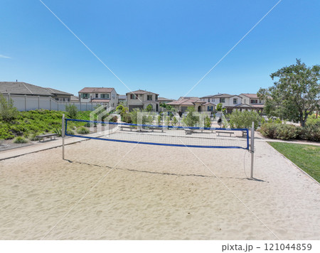 Sand volleyball court at a community park in Escondido, San Diego, California 121044859