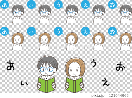 Boy and girl reading aloud 121044963