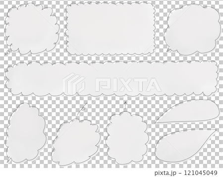 Simple hand drawn thin line shaded speech bubbles set Simple hand drawn thin line shaded speech bubbles set 121045049