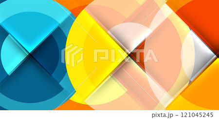 Techno circles and semi circles. Vector Illustration For Wallpaper, Banner, Background, Card, Book Illustration, landing page 121045245