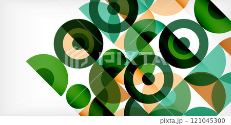 Minimal geometric abstract background. Circle square and triangle design. Trendy techno business template for wallpaper, banner, background or landing Minimal geometric abstract background. Circle square and triangle design. Trendy techno business template for wallpaper, banner, background or landing 121045300