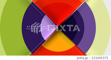 Techno circles and semi circles. Vector Illustration For Wallpaper, Banner, Background, Card, Book Illustration, landing page 121045375