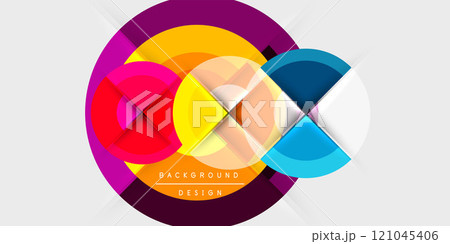 Techno circles and semi circles. Vector Illustration For Wallpaper, Banner, Background, Card, Book Illustration, landing page 121045406