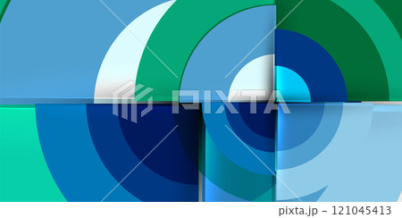 Techno circles and semi circles. Vector Illustration For Wallpaper, Banner, Background, Card, Book Illustration, landing page 121045413