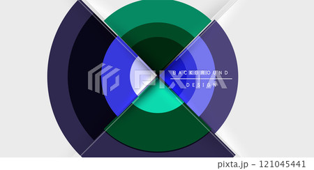 Techno circles and semi circles. Vector Illustration For Wallpaper, Banner, Background, Card, Book Illustration, landing page 121045441