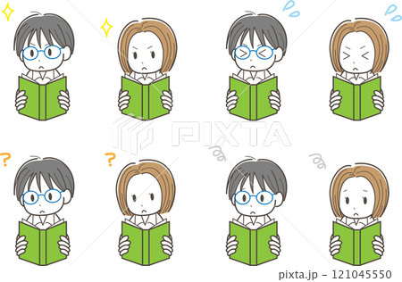 学習する男の子と女の子 121045550