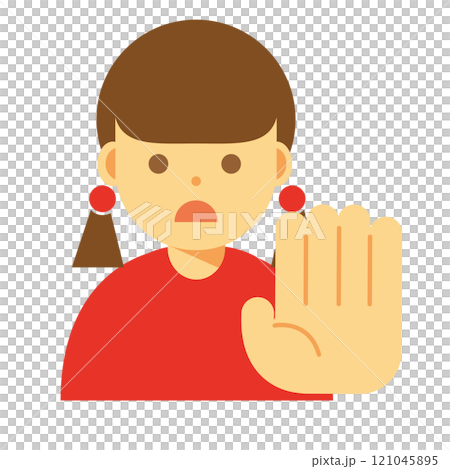 一個女人拒絕和停止的插圖 121045895