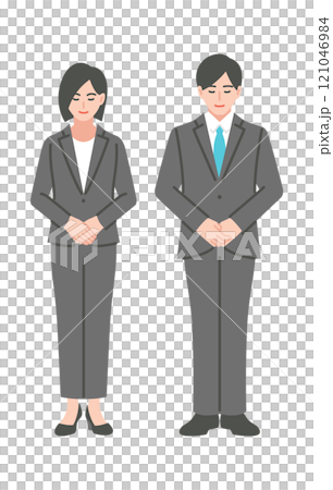 男女上班族鞠躬全身 121046984