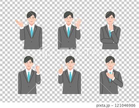 穿著西裝的年輕人的插圖集 穿著西裝的年輕人的插圖集 121046986