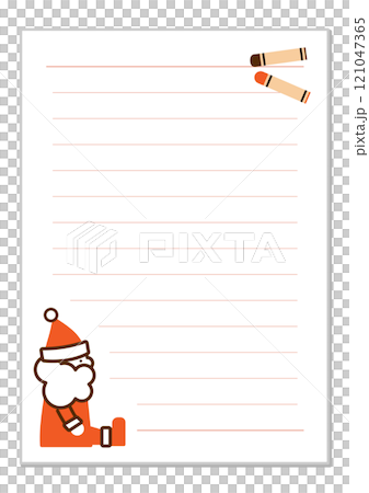 クリスマス　サンタクロースの便箋　フレーム素材 121047365