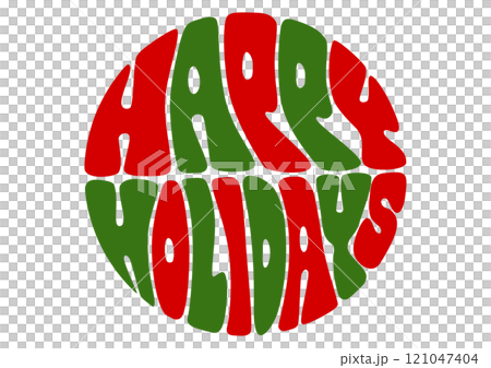 Happy Holidays circular retro pop lettering Happy Holidays circular retro pop lettering 121047404