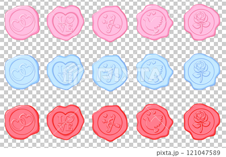 可用於情人節和白色情人節的密封郵票套裝 121047589