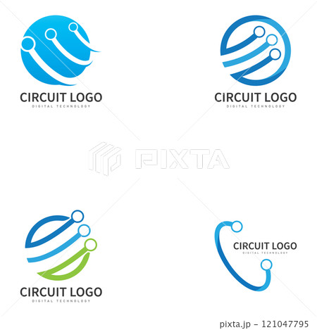circuit logo template vector icon illustration design 121047795
