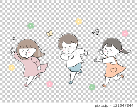 元気いっぱい走りまわる子どもたち 元気いっぱい走りまわる子どもたち 121047844