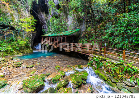 秋芳洞　正面入口【山口県美祢市】 121048785