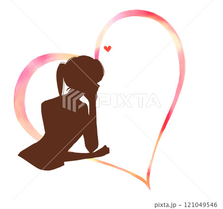 恋する女性　シルエット 121049546
