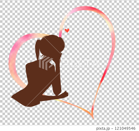 恋する女性　シルエット 121049546