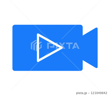 シンプルな青色のビデオカメラ シンプルな青色のビデオカメラ 121049842