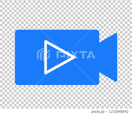 シンプルな青色のビデオカメラ シンプルな青色のビデオカメラ 121049842