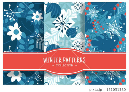 Charming Winter Seamless Pattern Design Featuring Decorative Elements in a Hand Drawn Cartoon Style Illustration Template Charming Winter Seamless Pattern Design Featuring Decorative Elements in a Hand Drawn Cartoon Style Illustration Template 121051580