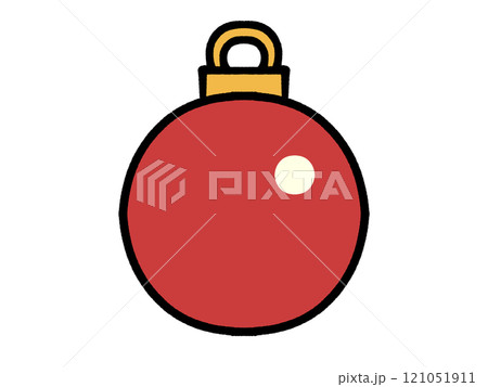 クリスマスのシンプルなオーナメントボールのイラスト素材 121051911