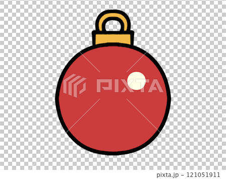 クリスマスのシンプルなオーナメントボールのイラスト素材 121051911