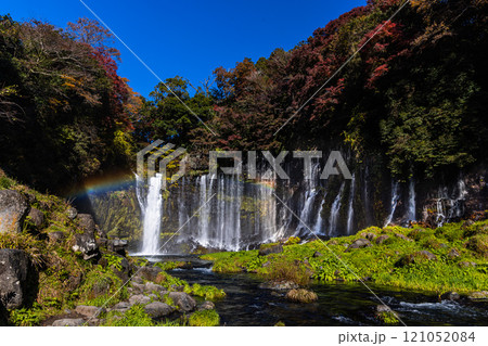 【静岡県_富士宮市_白糸の滝】紅葉と富士山 秋編 11月のタグ 121052084