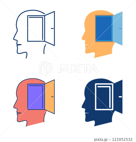 Open mind concept icon set Open mind concept icon set 121052532