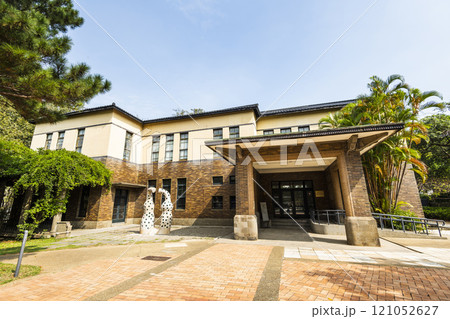 Building view of the Glass Museum of Hsinchu City in Taiwan. it was reconstructed from Hsinchu Civic Hall. 121052627