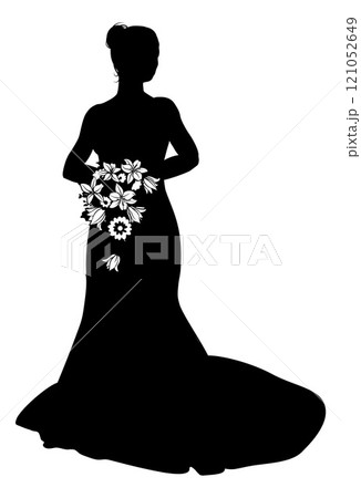 Bride Bridal Wedding Dress Silhouette Woman Design 121052649