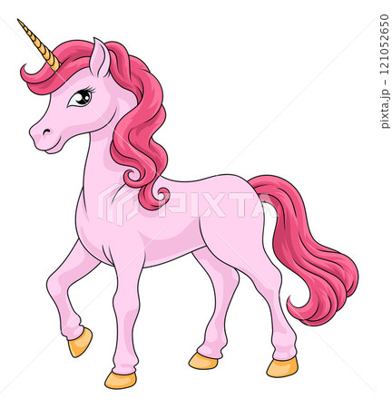 Unicorn Horn Horse Animal Cartoon Mascot From Myth Unicorn Horn Horse Animal Cartoon Mascot From Myth 121052650