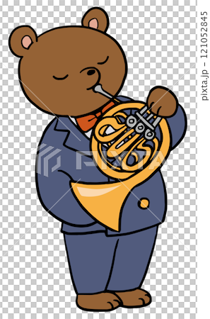 Bear playing the horn 121052845