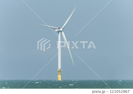 View of the Offshore wind power systems off the western coast of Taiwan. 121052867