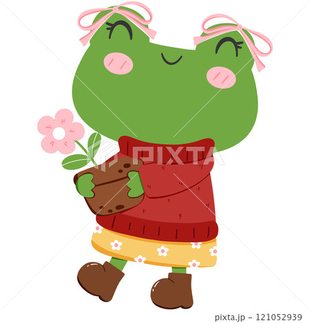 Cute green frog Cute green frog 121052939