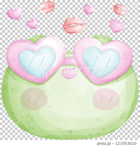 Watercolor valentine green frog Watercolor valentine green frog 121053010