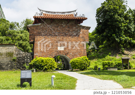 The formerly East Gate remains of Tainan Prefectural City Wall and Minor West Gate, Taiwan. It is part of the National Cheng Kung University campus. 121053056
