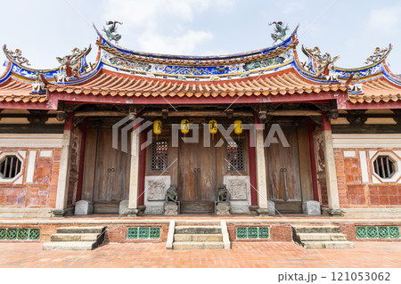 Building view of the Huangxi Academy (Wenchang Temple) in Taichung, Taiwan. The temple worshiped Wenchang Dijun. 121053062