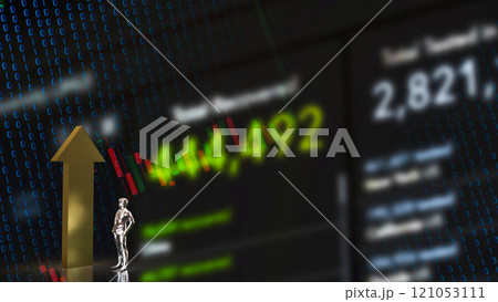 The Arrow up and man for Business concept 3d rendering. The Arrow up and man for Business concept 3d rendering. 121053111