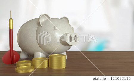 The Darts and Piggy bank for Business concept 3d rendering. The Darts and Piggy bank for Business concept 3d rendering. 121053116
