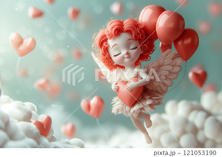 Cute cupid flying 121053190