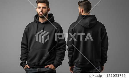 Mock up men's black hoodie Mock up men's black hoodie 121053753