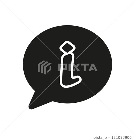 Information in Speech Bubble Silhouette Icon. Communication and Customer Support. Info and Help Glyph Symbol. Isolated Vector Illustration Information in Speech Bubble Silhouette Icon. Communication and Customer Support. Info and Help Glyph Symbol. Isolated Vector Illustration 121053906