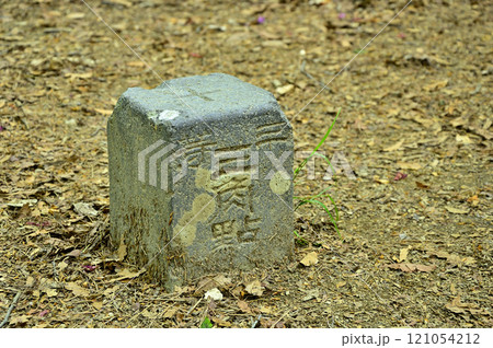 御坂山地の府駒山山頂　三等三角点（釈迦岳） 121054212