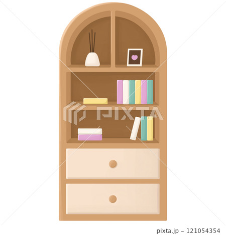 Bookcase bookshelf minimal cute cartoon 121054354