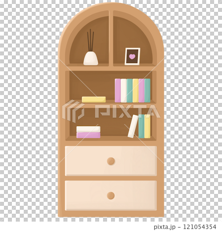 Bookcase bookshelf minimal cute cartoon 121054354