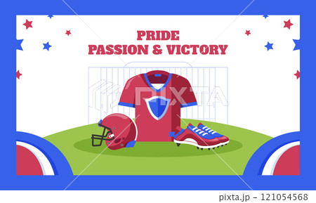Flat design american football twitch background 121054568